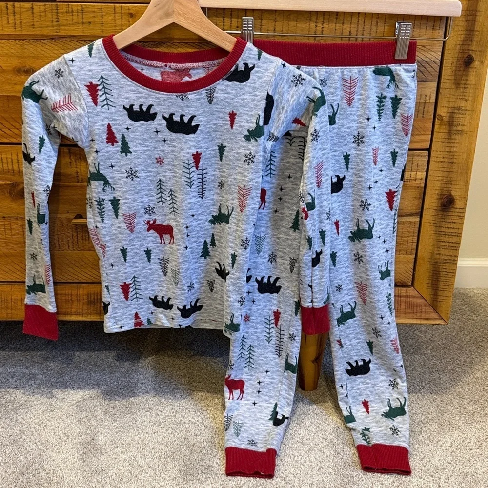Christmas Cozy Kids Pajamas with Forest Print